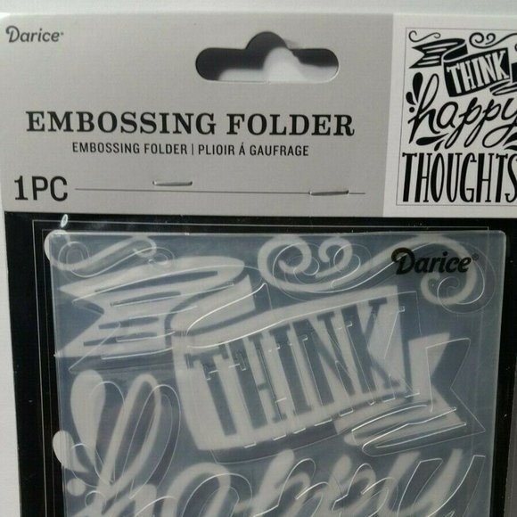 Darice Embossing Folder Happy Thoughts Scrapbook Paper Crafts Card Making - Picture 2 of 5